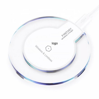 Universal Fantasy fast Qi Wireless Charger With LED Light Mobile Phone K9 Crystal Wireless Charger